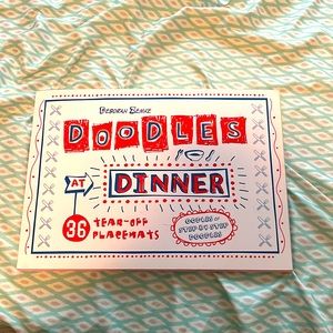 Doodle Pad Place Mat, Removable Pages, Blue, White